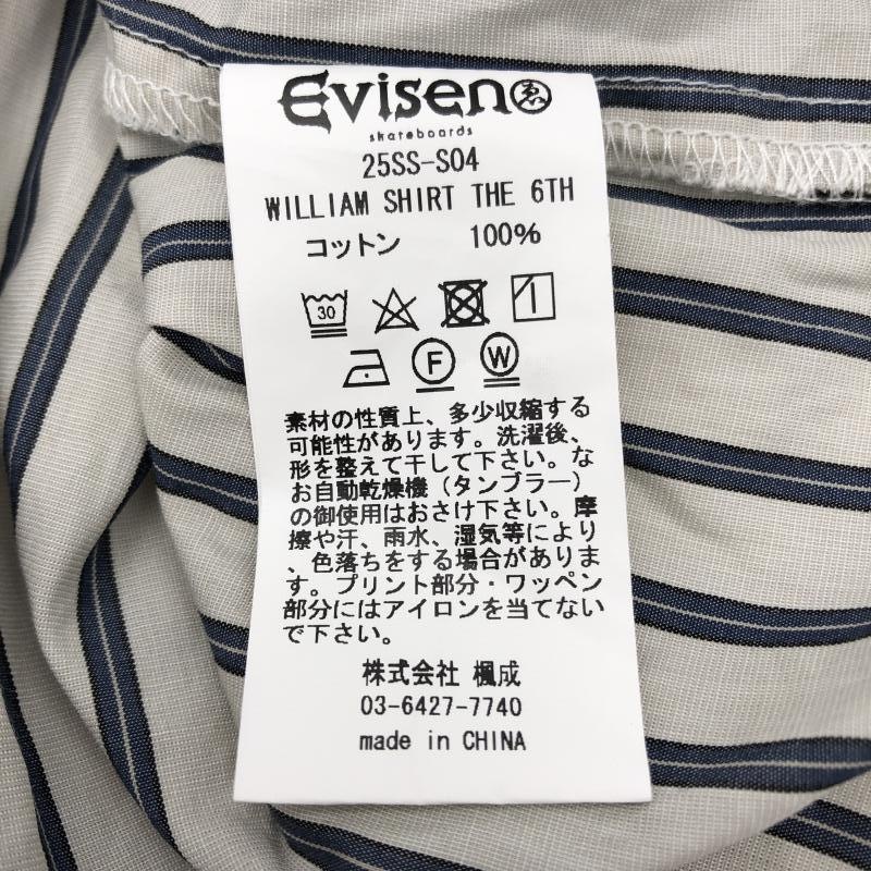 ����š�EVISEN WILLIAM STRIPED SHIT Ⱦµ����� M �ۥ磻�� �֥롼 ���ӥ����OȾ��Ź��