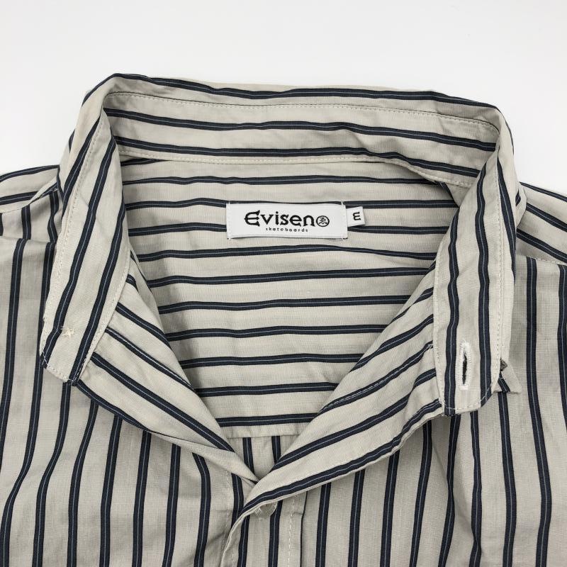 ����š�EVISEN WILLIAM STRIPED SHIT Ⱦµ����� M �ۥ磻�� �֥롼 ���ӥ����OȾ��Ź��