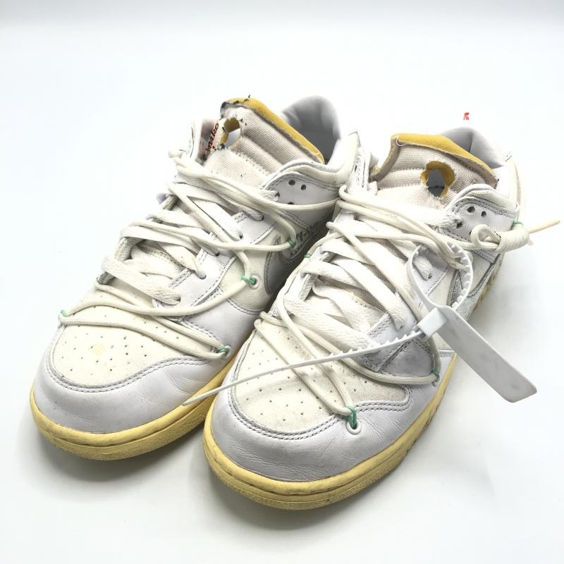 中古】OFF-WHITE × NIKE DUNK LOW 1 OF 50 WHITE 1 スニーカー 27cm  