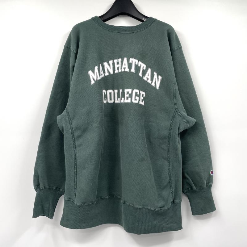 ����š�90s Champion �ɽ����� MANHATTAN COLLEGE REVERSE WEAVE ������XL ���꡼�� �������å� �ȥ졼�ʡ� �����ԥ����O˭�ġ�