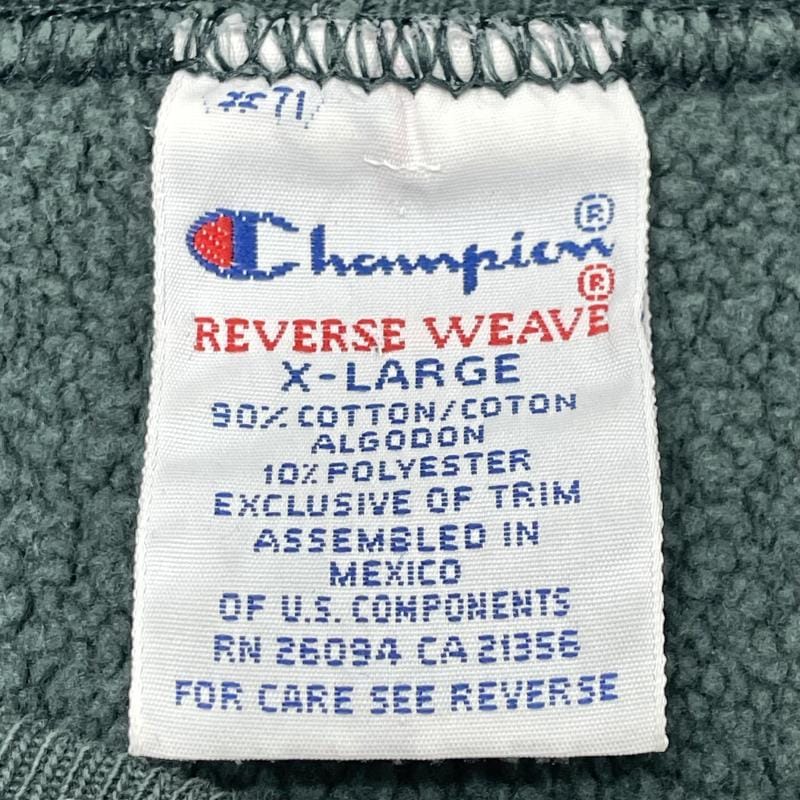 ����š�90s Champion �ɽ����� MANHATTAN COLLEGE REVERSE WEAVE ������XL ���꡼�� �������å� �ȥ졼�ʡ� �����ԥ����O˭�ġ�