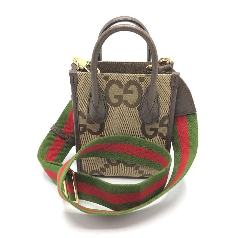 ����š�GUCCI 2way�Хå� 699406 �֥饦�� ���å� Jumbo GG�����Х���OȾ�ġ�