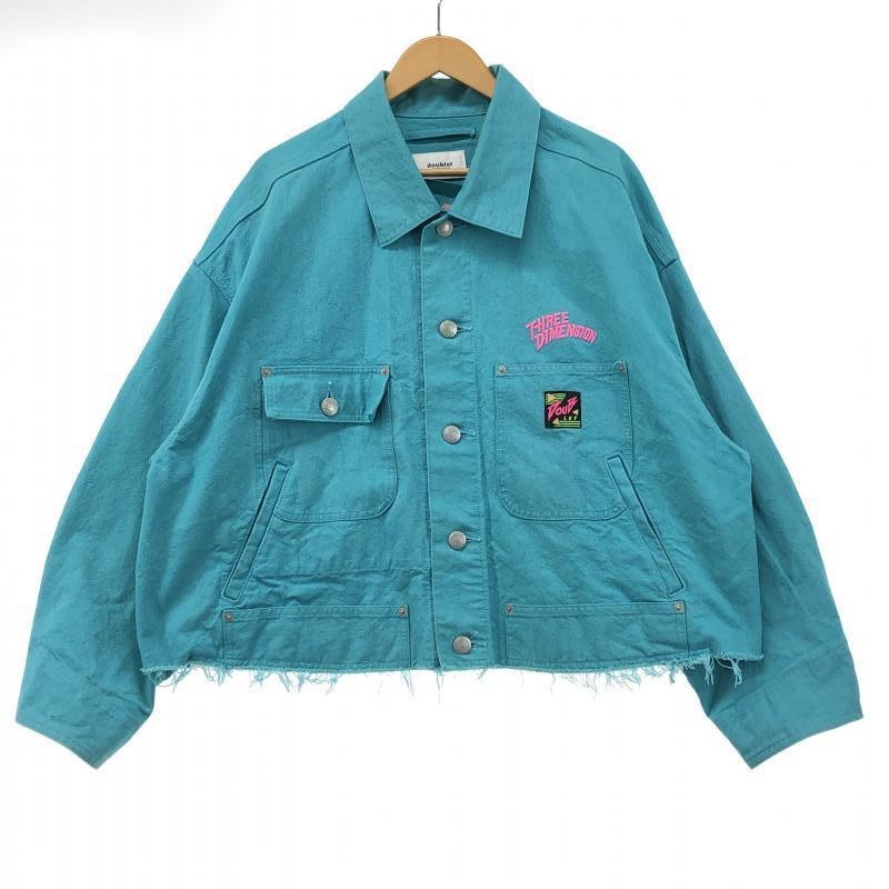 中古】doublet 19SS CHAOS EMBROIDERY SILK DUCK CUT OFF JACKET
