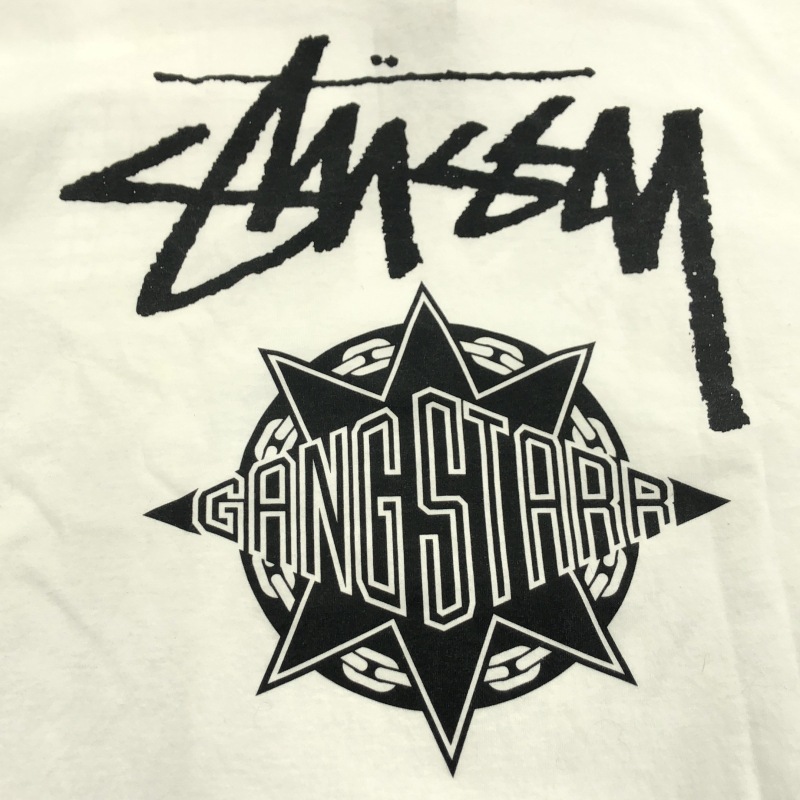����š�Stussy �� Gang Starr 23SS �ե��ȥץ���T����� L �ۥ磻�� ���ƥ塼���� ����󥰡���������OȾ�ġ�