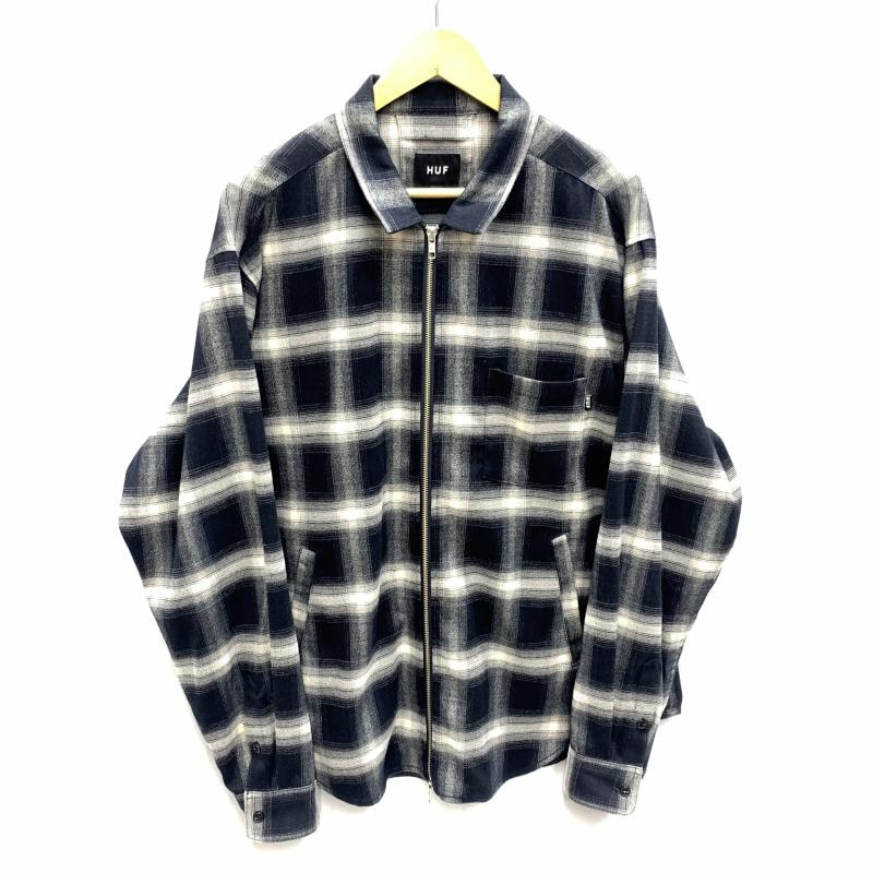 【中古】HUF plaid full zip shirt XL ▲内タグ切れ ハフ[92][240092342082] 中古】HUF plaid full zip shirt XL △内タグ切れ ハフ【O中村