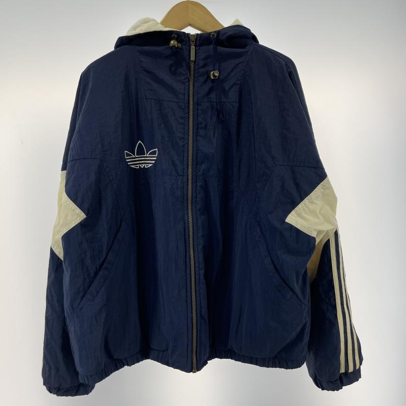 中古】adidas 80-90s 万国旗タグ ナイロンジャケット サイズM ネイビー