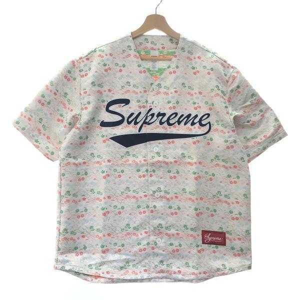 ����š�Supreme Floral Jacquard Baseball Jersey M �ۥ磻�� ����ץ꡼���OȾ�ġ�