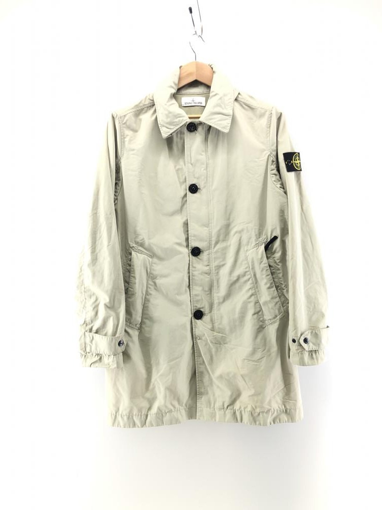 STONE  MICRO REPS ステンカラーコート 中古】STONE ISLAND MICRO REPS ステンカラーコート アイボリー S