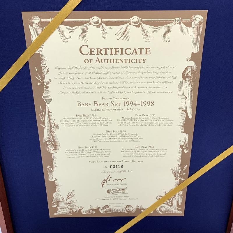 š۳)Steiff UK BABY BEARS 1994-1998 ̤ߡOŹ