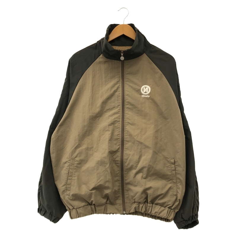 中古】9090 Ninety ナイロンジャケット サイズL グレー×ベージュ【O
