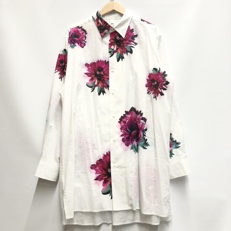 【中古】GroundY 26ss 60 LAWN PINK FLOWER LONG SHIRT サイズF(3) GK-B02-016 ホワイト グラウンド ワイ[17][240017780751] 中古】GroundY 26ss 60 LAWN PINK FLOWER LONG SHIRT サイズF(3) GK