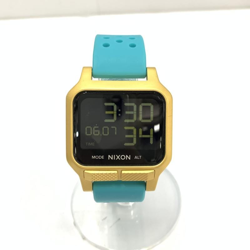 中古】nixon heatアクア/ゴールド A1320-3432-00 ニクソン【O中村店 