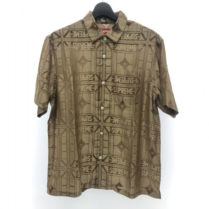 トップス Supreme Tray Jacquard S/S Shirt Tan SUPREME - Tray Jacquard S/S Shirt｜Yahoo!フリマ（旧PayPay