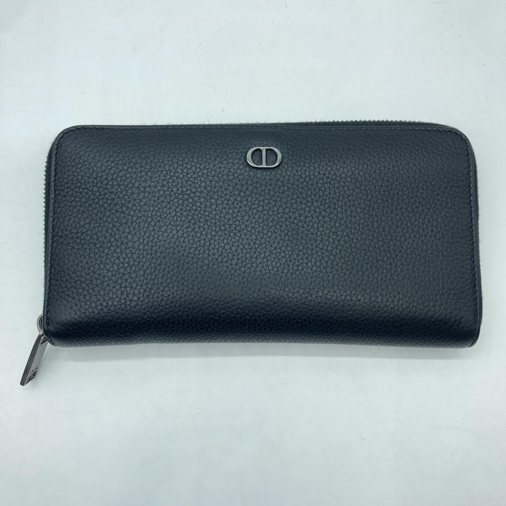 中古】DIOR CD Icon ロングジップウォレット ブラック ディオール【O