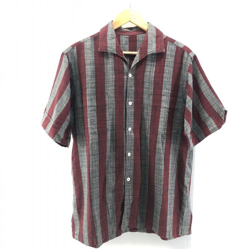 中古】ブランド不明 60s イタリアンカラー ストライプシャツ サイズM