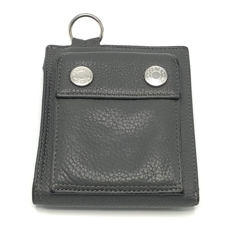 中古】PORTER SHRINK SQUARE PURSE 二つ折り財布 381-03108 グレー