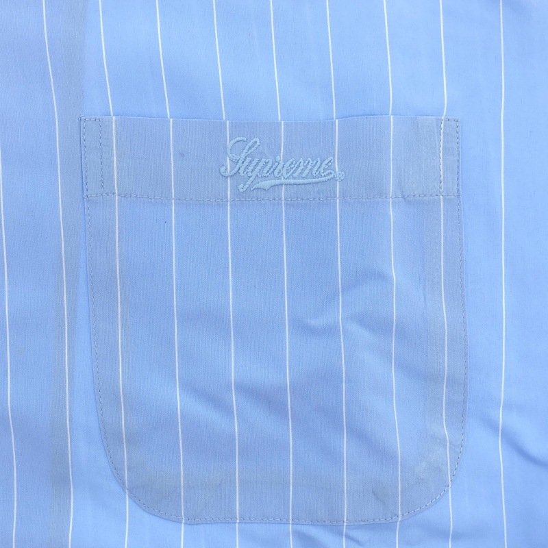 ����š�Supreme 25SS Stripe S��S Pajama Shirt L �֥롼��O��ΩŹ��