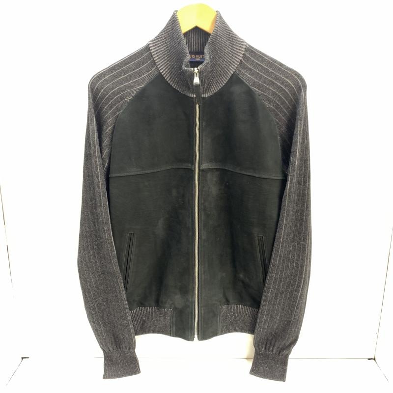 【中古】LOUIS VUITTON レザー切り替え ドライバーズブルゾン S ブラック ▲品質タグ切れかけ ルイヴィトン[92][240092336372] 中古】LOUIS VUITTON レザー切り替え ドライバーズブルゾン S ブラック