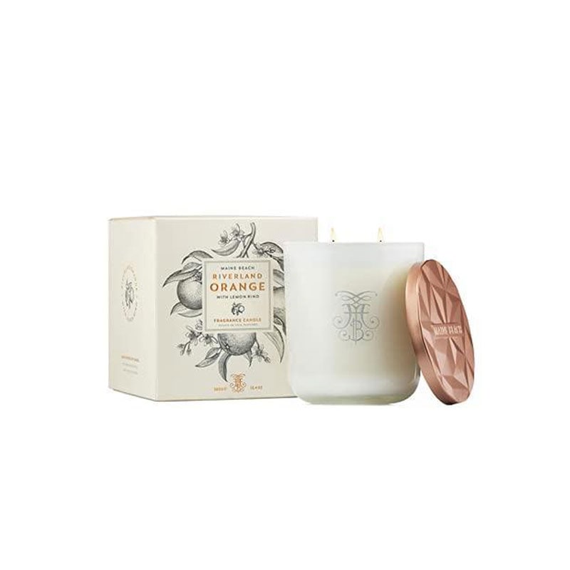 [1個]三和トレーディング マインビーチ リバーランド オレンジ キャンドル　380g　