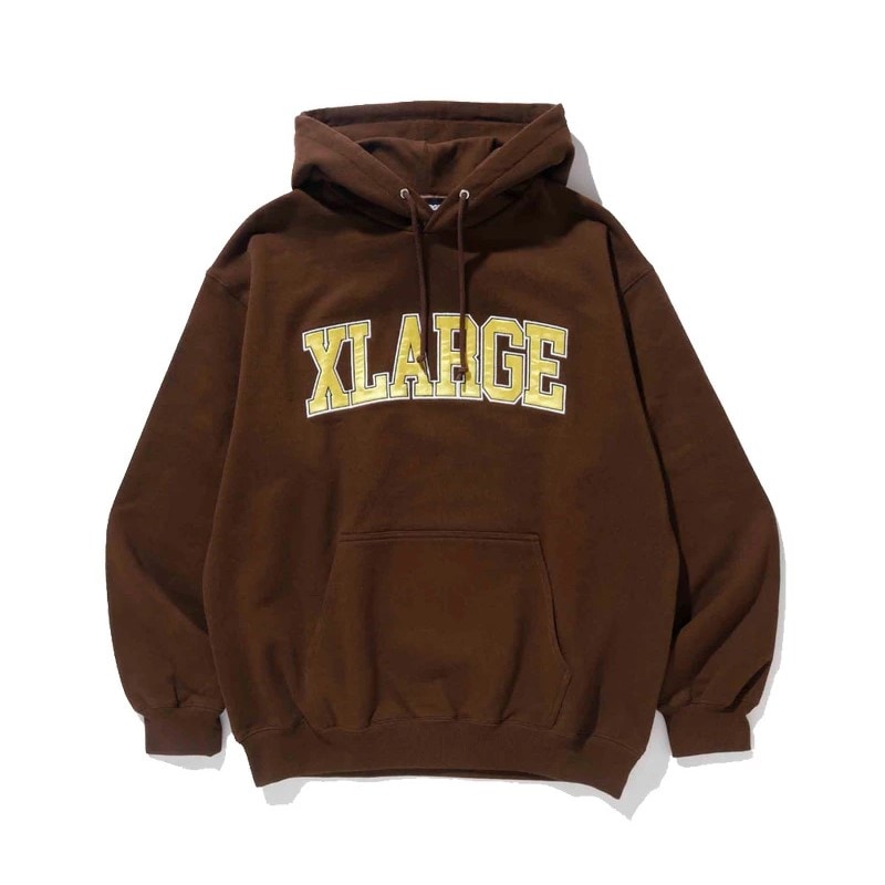 Lサイズ X-LARGE メンズ COLLEGE LOGO HOODED 101233012018 BROWN　　