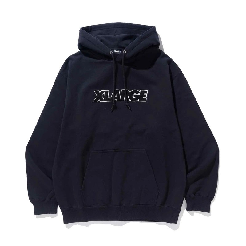 Sサイズ X-LARGE メンズ STANDARD LOGO HOODEDSWEATSHIRT 101233012007 BLACK　　