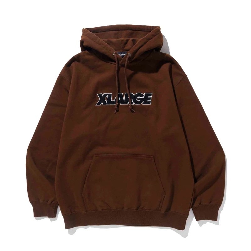 Lサイズ X-LARGE メンズ STANDARD LOGO HOODEDSWEATSHIRT 101233012007 BROWN　　|アパレル|ライフスタイル