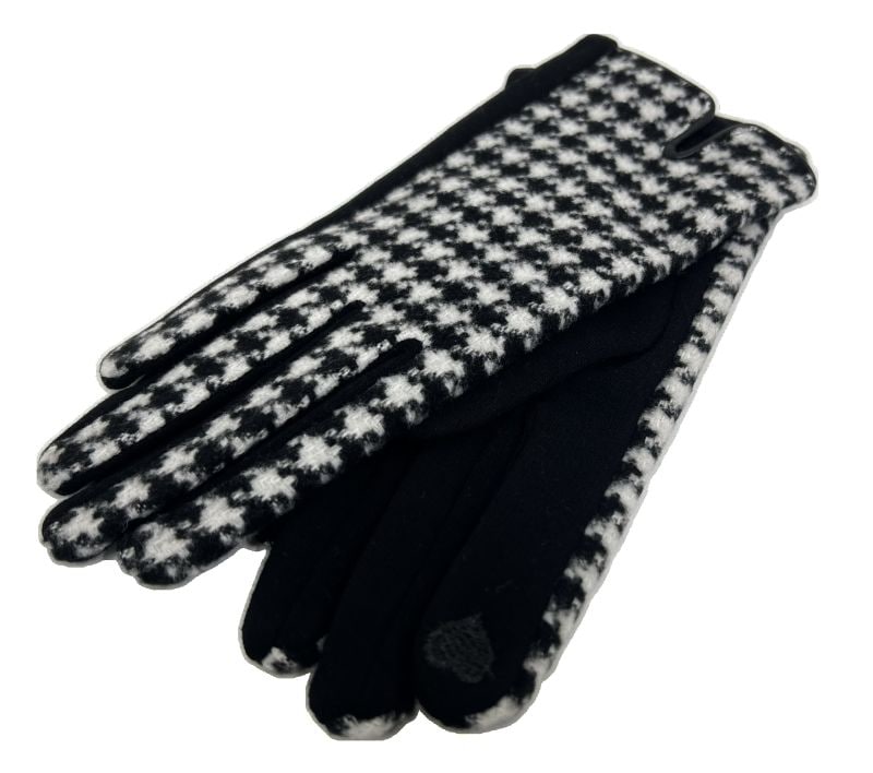 [1個]チェック柄 グローブ／HOUNDS TOOTH　　