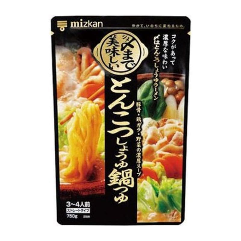 [3個]ミツカン 〆まで美味しいとんこつしょうゆ鍋つゆ ストレート　750g　賞味期限2027.10.31|食品|食品・飲料