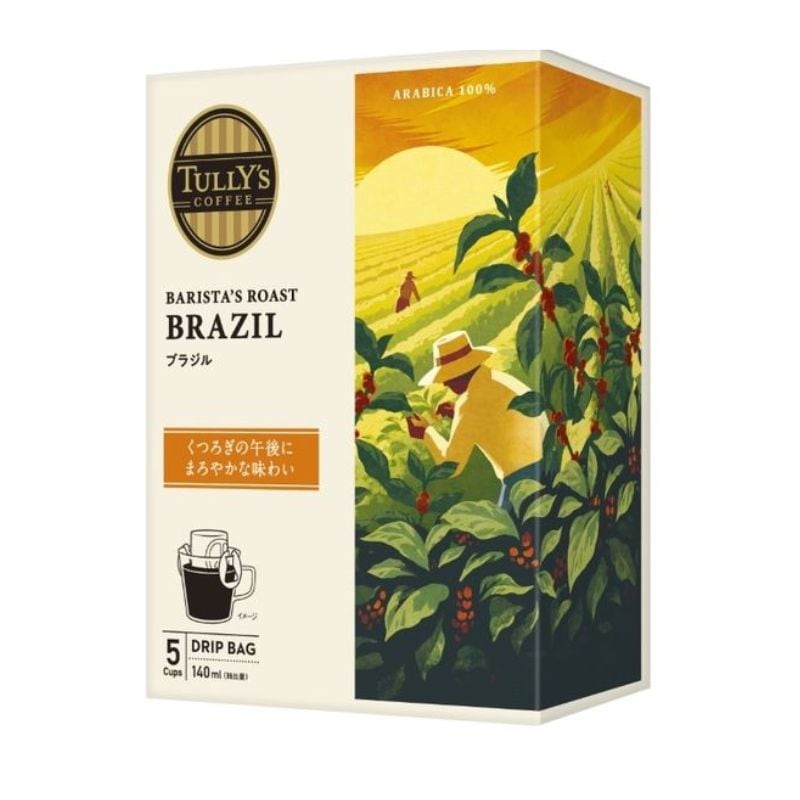 [5箱]伊藤園 TULLY’S COFFEE BARISTA'S ROAST ドリップバッグ BRAZIL　5袋　賞味期限2025.10.31