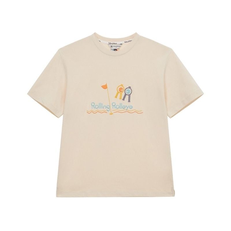 【直送品】Sサイズ ユニセックス Rolling Rolleye ロールロール フラッグ スクリーン Tシャツ クリーム　　
