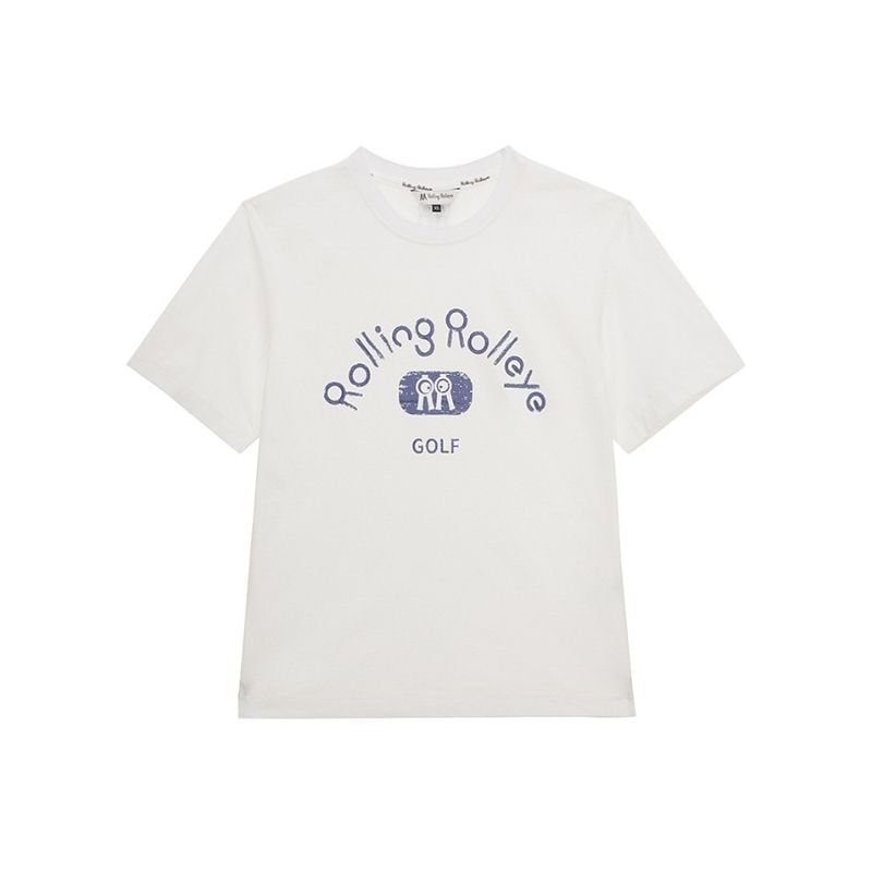 【直送品】XLサイズ ユニセックス Rolling Rolleye ロールロール ホワイト ブルー ラウンドTシャツ ホワイト　　