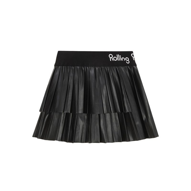 【直送品（買い合わせ不可）】フリーサイズ レディース Rolling Rolleye ロールロール ニュー エッジ レザー スカート ブラック　　