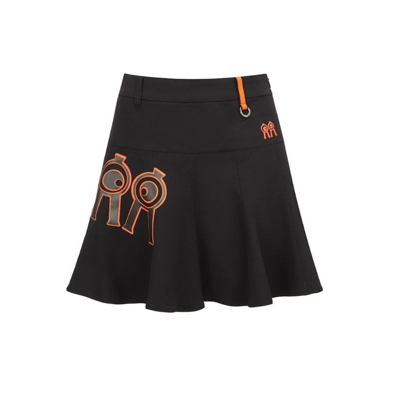 【直送品（買い合わせ不可）】Sサイズ レディース Rolling Rolleye ロールロール ビッグ ロゴ パフォーマンス スカート ブラック　　