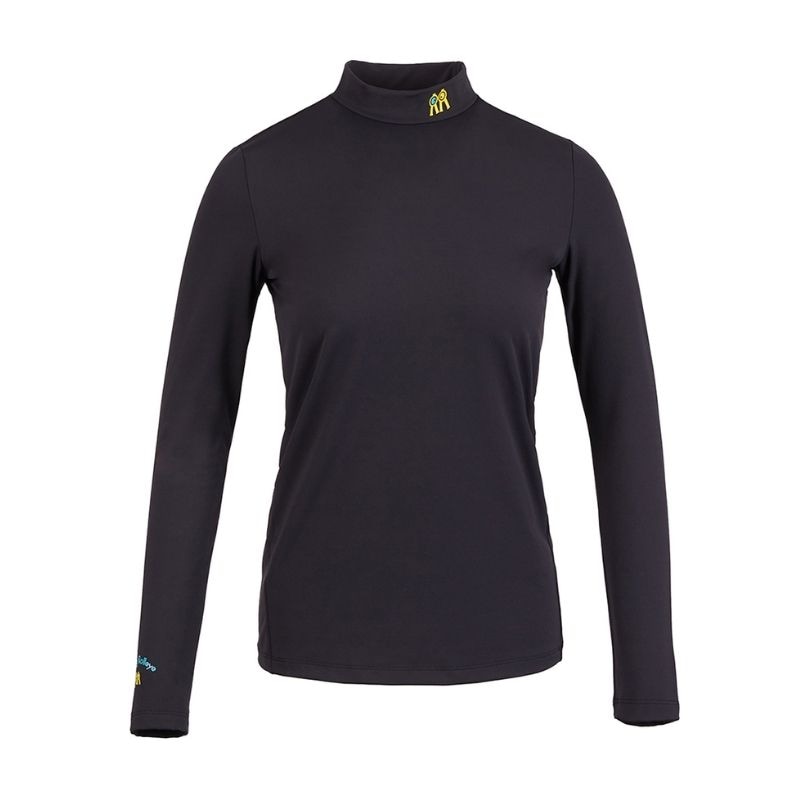 【直送品（買い合わせ不可）】Mサイズ レディース Rolling Rolleye 起毛インナーウェア イエローロゴ ブラック　　