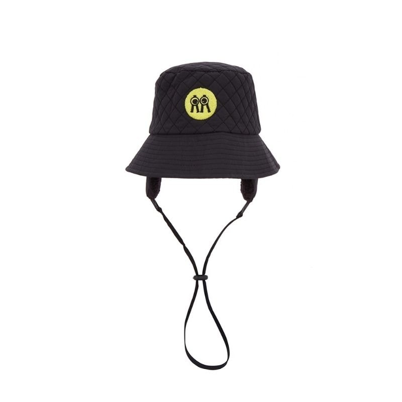 【直送品（買い合わせ不可）】フリーサイズ(58cm) Rolling Rolleye ロールロール 耳あて ダイヤ バケットハット ブラック　　