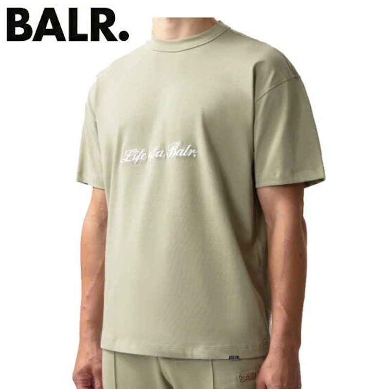 サイズ：S　BALR.  メンズ IDENTITY BOX T-SHIRT (Seneca Grey)　　