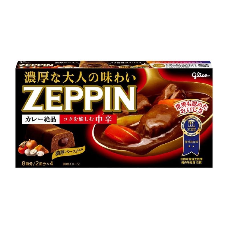[1個]江崎グリコ カレーZEPPIN中辛　175g　賞味期限2026.07.31