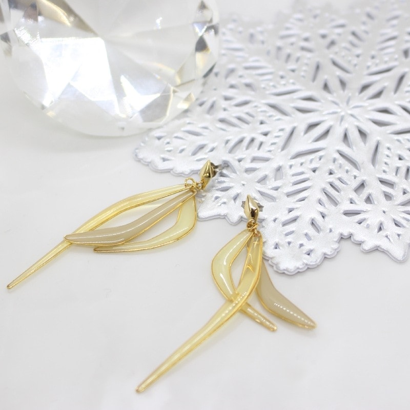 [1個]The Rule　Branch pierced earring　ベージュ　　