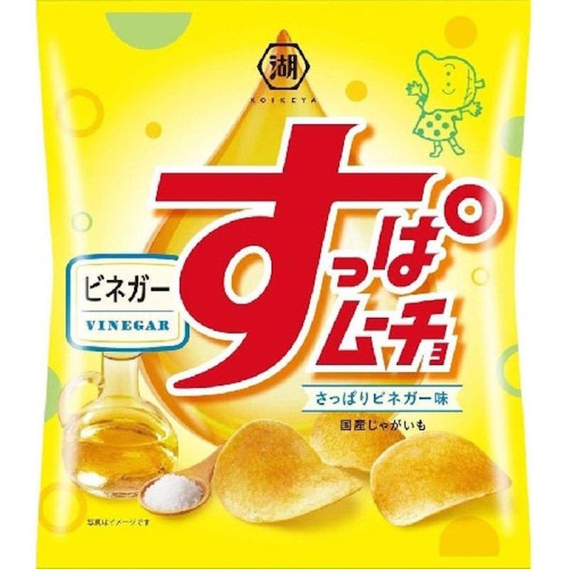 [6個]湖池屋 すっぱムーチョチップスさっぱりビネガー味　55g　賞味期限2026.02.28|お菓子|食品・飲料
