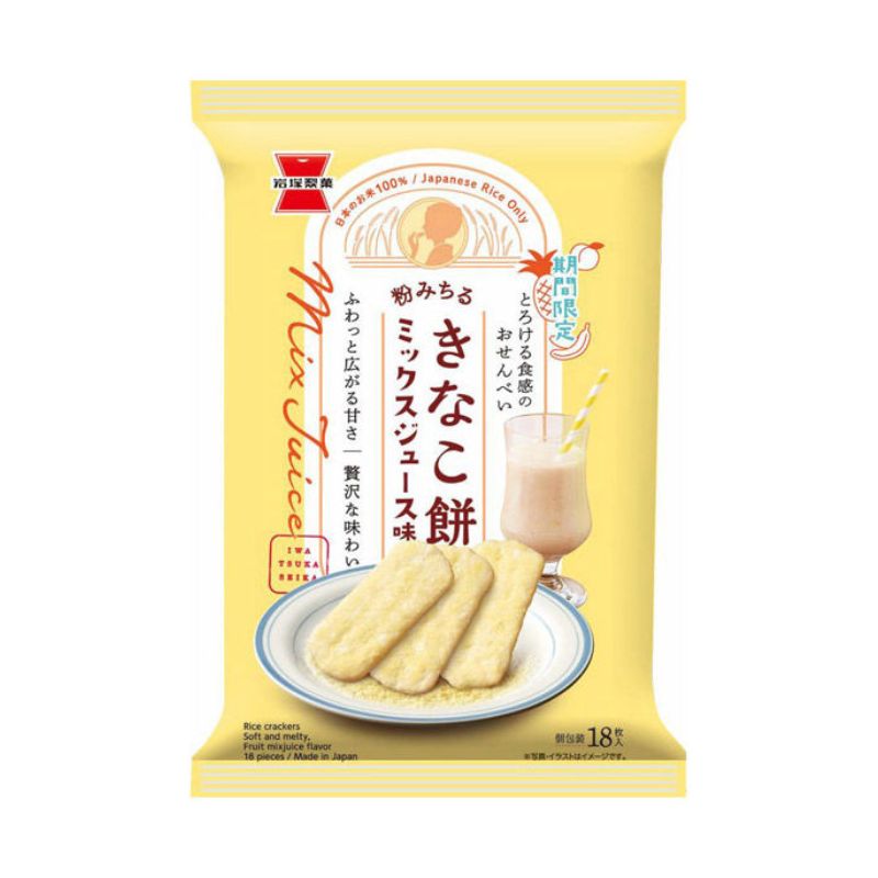 [3個]岩塚製菓 粉みちる きなこ餅 ミックスジュース味　18枚　賞味期限2025.11.26【賞味期限間近】|お菓子|食品・飲料