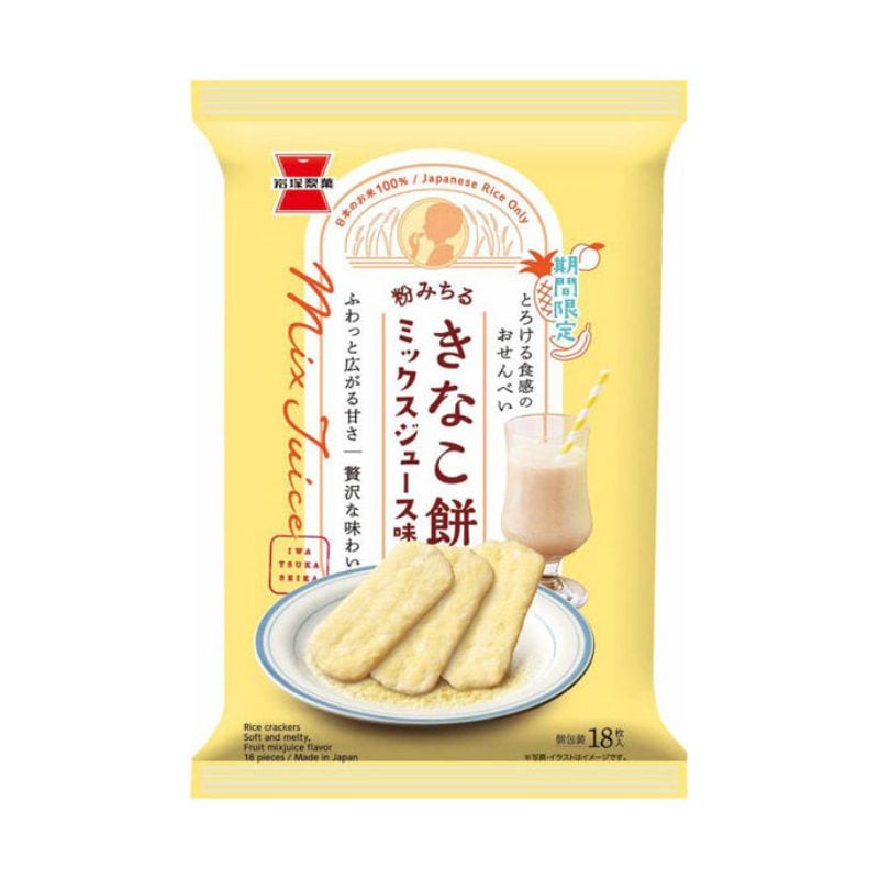 [3個]岩塚製菓 粉みちる きなこ餅 ミックスジュース味　18枚　賞味期限2025.11.26|お菓子|食品・飲料