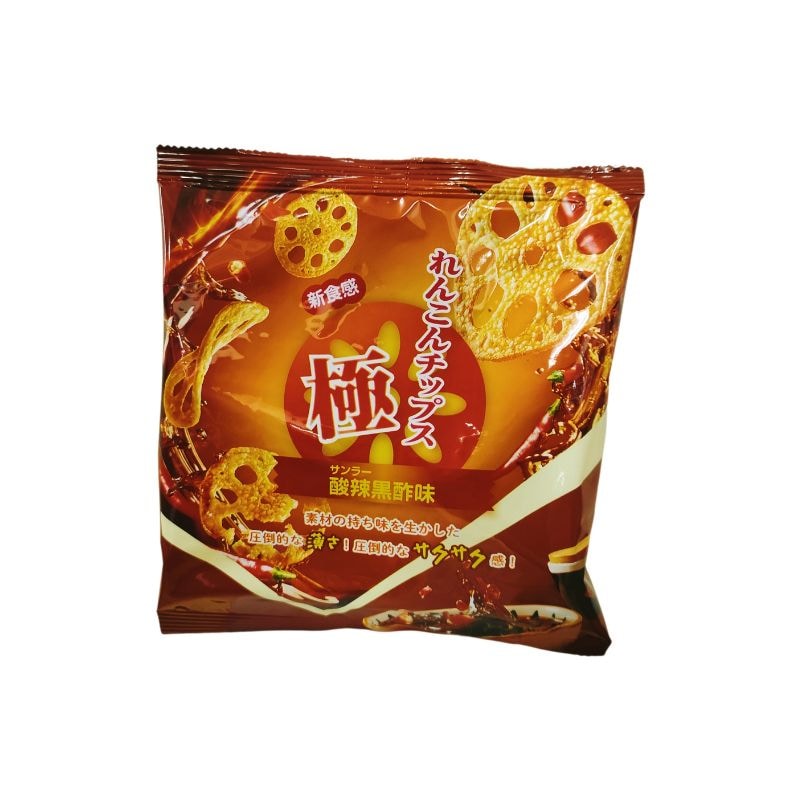 [6個]極 れんこんチップス 酸辣黒酢味　15g　賞味期限2025.12.04【賞味期限間近】