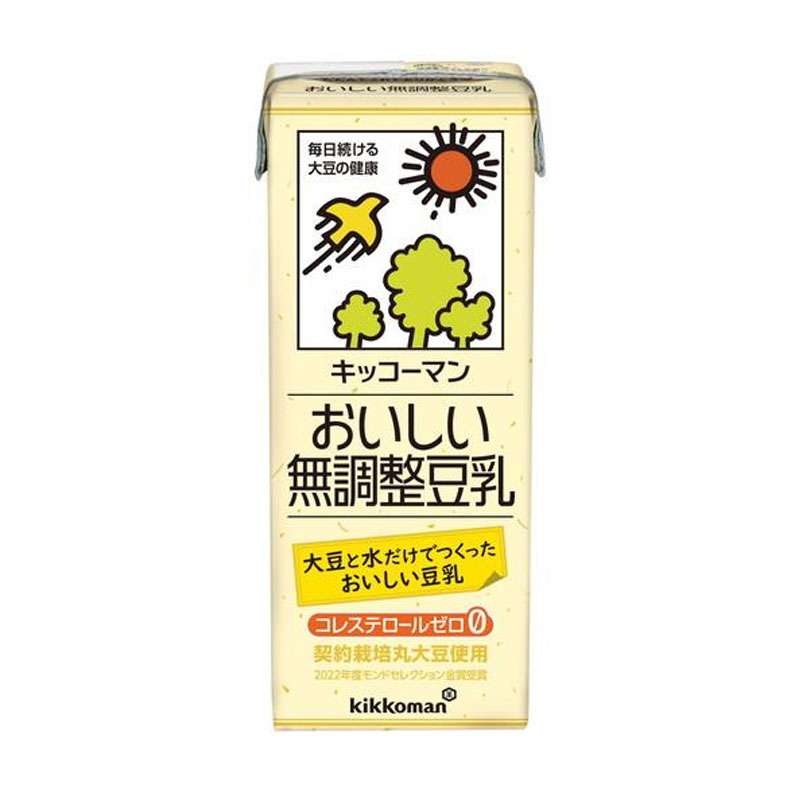 [18本]キッコーマン おいしい無調整豆乳　200ml　賞味期限2026.03.07【賞味期限間近】