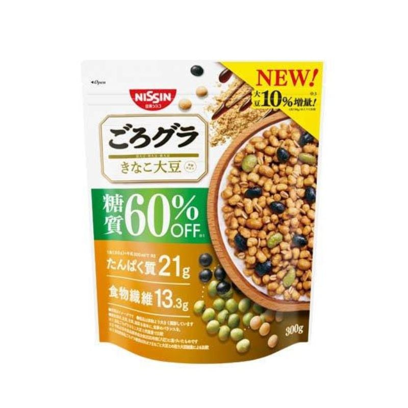 [3個]日清食品 ごろグラ きなこ大豆 糖質60％オフ　300g　賞味期限2026.02.28