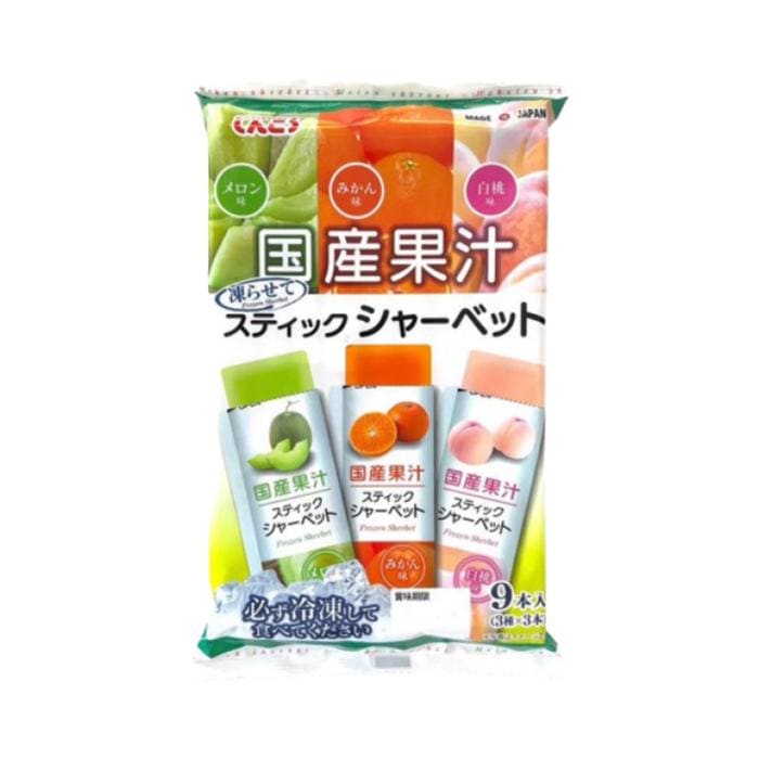 [4個]しんこう スティックシャーベット（メロン・みかん・白桃）　36g×9　賞味期限2026.07.31