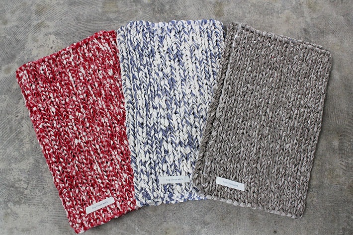［fog linen work］リネンニットフロアマット Linen knit floor mat