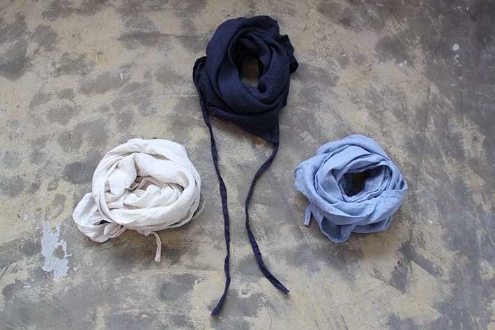 12/10再入荷［STYLE OF ILE］ ふわふわ軽いリネンのリボンストール