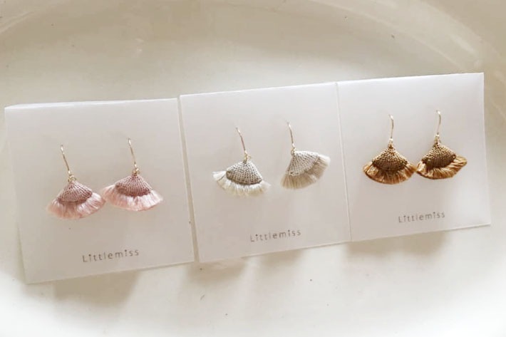 ［Littlemiss］ tassel 扇型ピアス