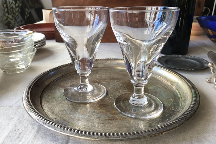 ［antiques］19世紀フランス・手吹きパフェグラス