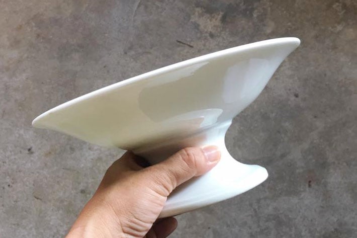 ［antiques］白いコンポティエ